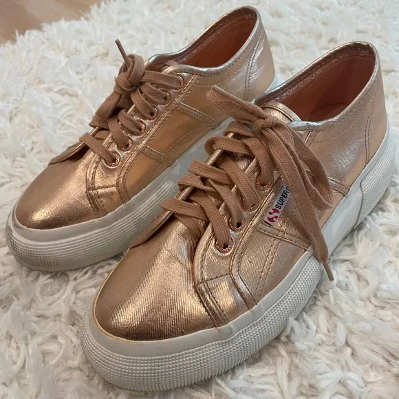 Superga Shoes Rose Gold High Top Supergas Size Eu 39 Us 8